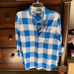 J. Crew Buffalo check blouse